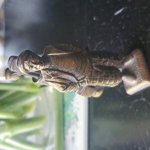 OOAK RARE USGA SIGNED SOLID BRASS GOLFER FIGURINE WITH GOLF CLUBS COLLECTIBLE